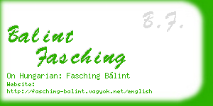 balint fasching business card